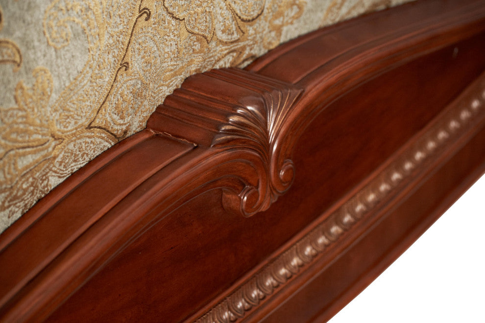 Cortina Sleigh Bed, Honey Walnut, Queen