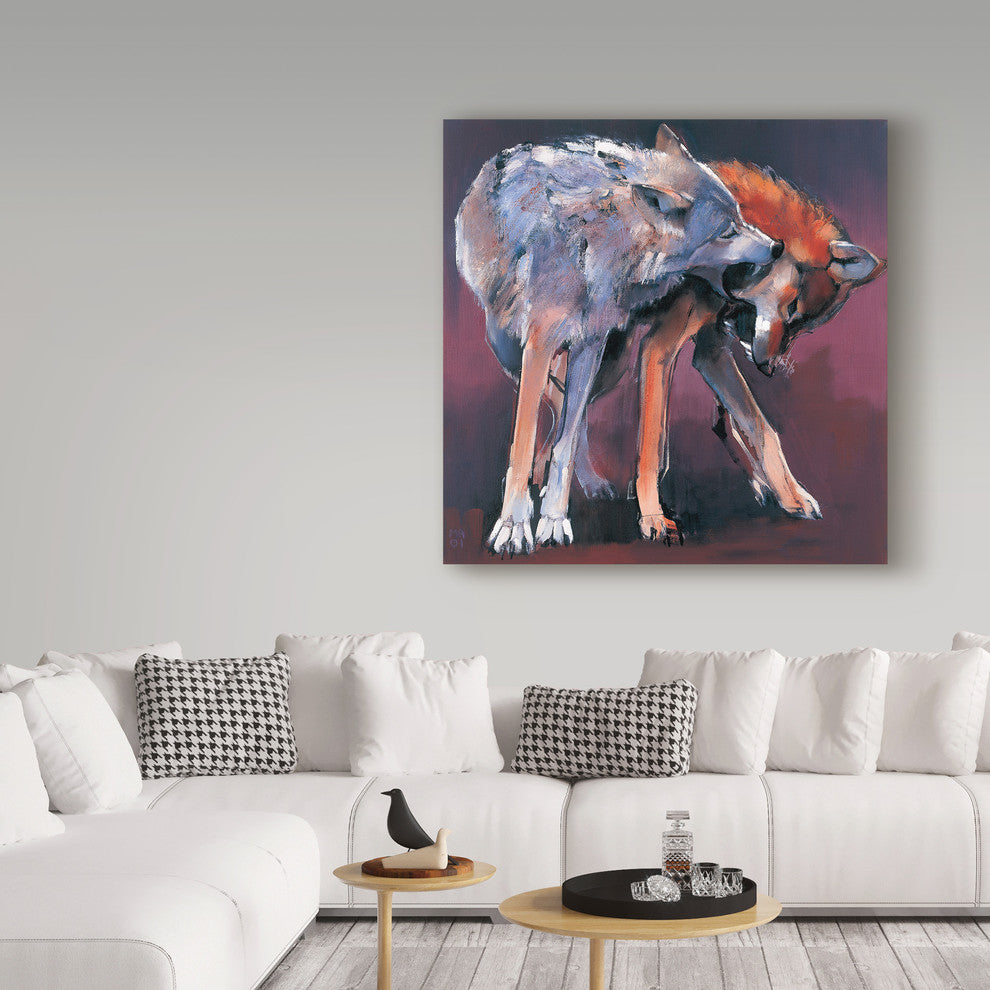Mark Adlington ''Two Wolves'' Canvas Art, 24"x24"