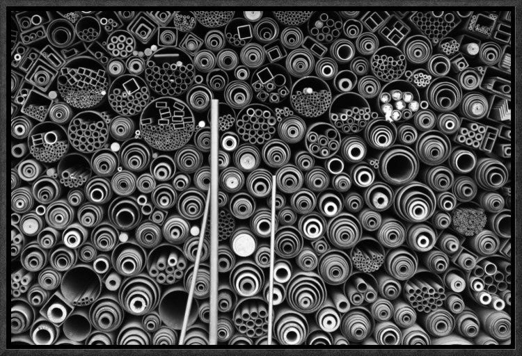 "3 More Pipes" Framed Canvas Giclee by Donghee Han, 19x13"