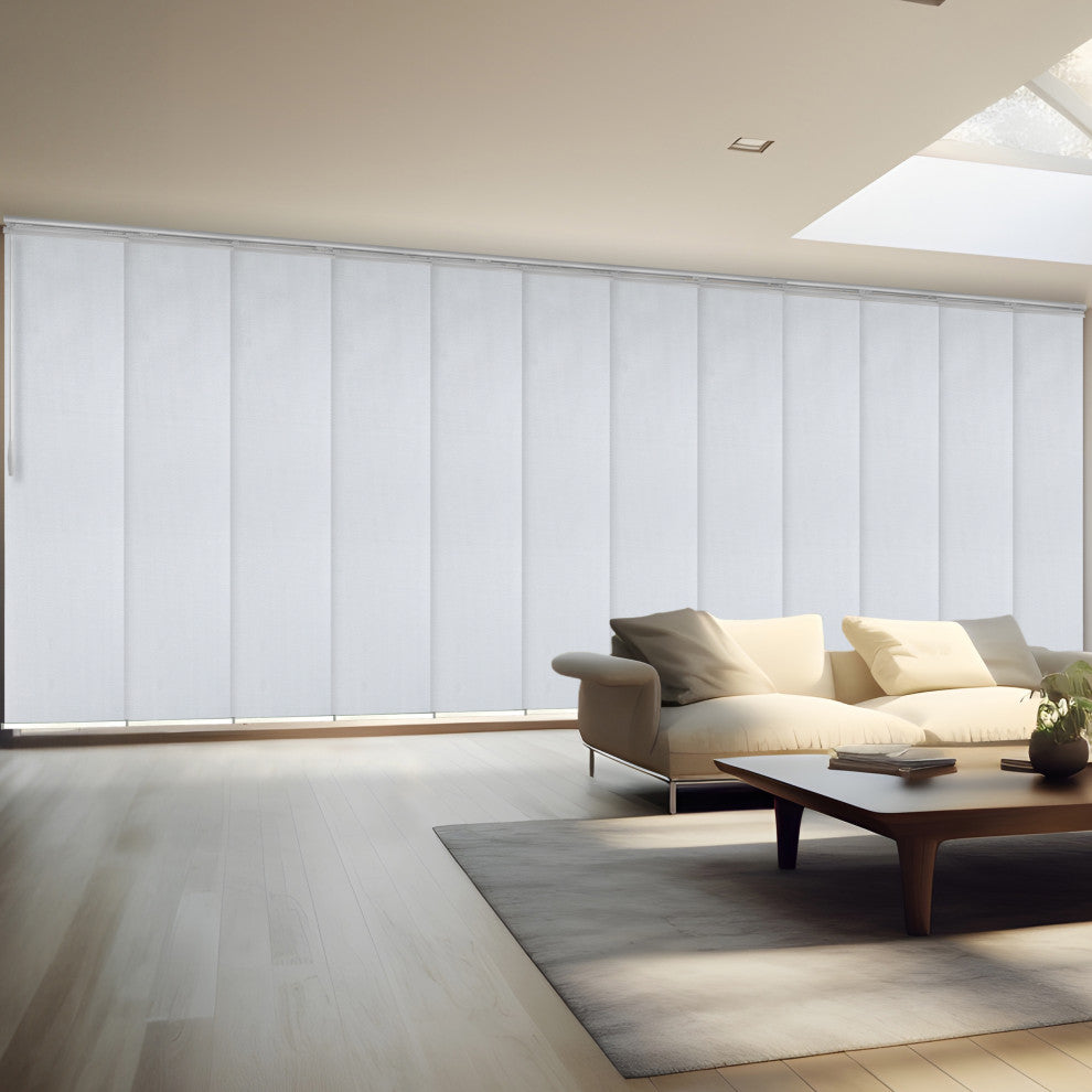 Dappled Iron 12-Panel Track Extendable Vertical Blinds 140-260"W