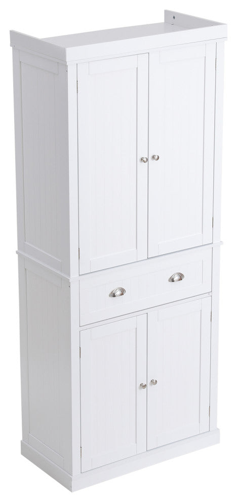 VEVOR 72" Kitchen Pantry Storage Tall Cabinet 4 Doors 3 Adjustable Shelves