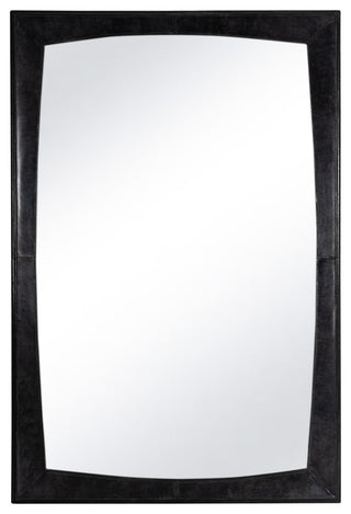 Estaban Leather Mirror Small, Black