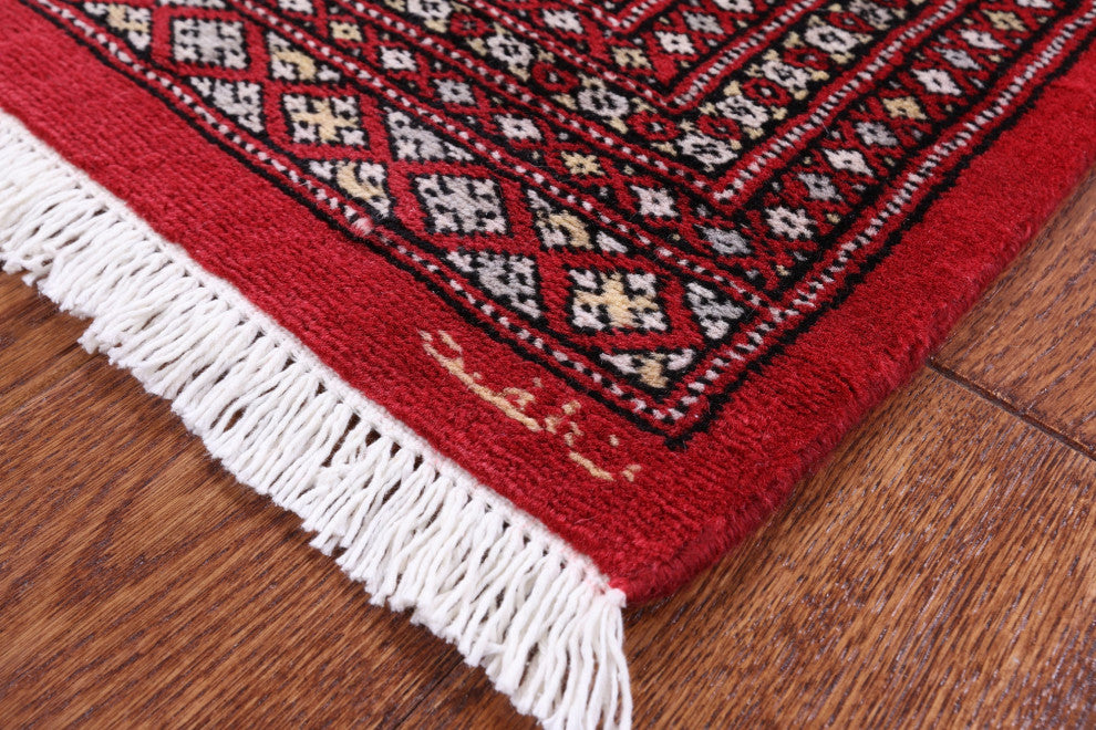 2' 0" X 3' 0" Hand Knotted Signed Silky Bokhara Wool Rug - Q13846