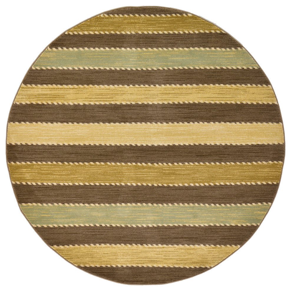 Unique Loom Brown Fars Monterey 6'x6' Round Rug