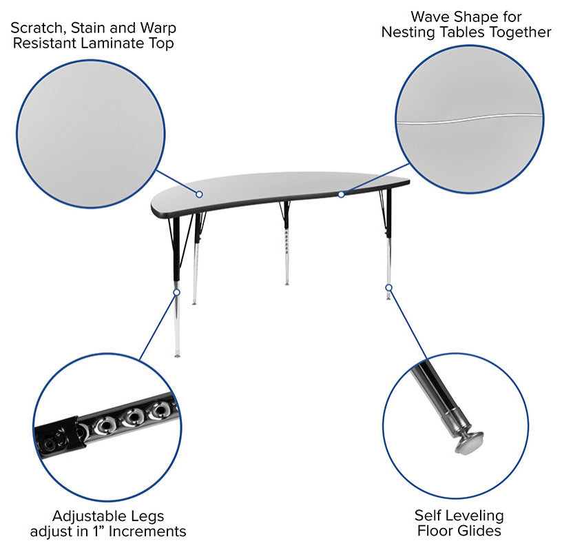 2PC 60" Circle Grey Table Set