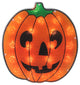 13" Holographic Lighted Jack o' Lantern Pumpkin Halloween Window Silhouette