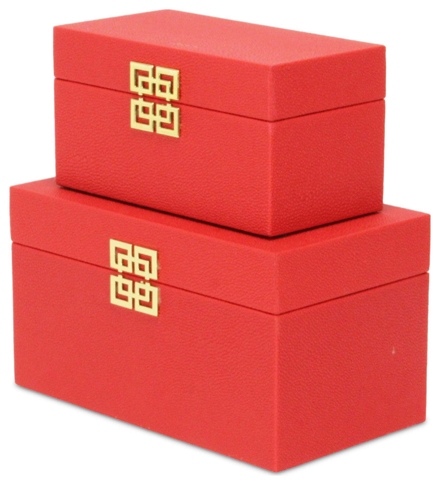 Midnight Charm Keepsake Boxes, Set of 2, Red