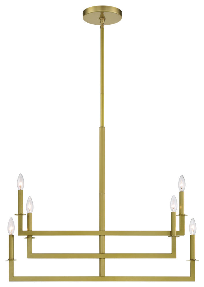 Crystorama DNT-6036-AG Dante 6-Light Aged Brass Chandelier