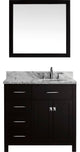 Caroline Parkway 36" Single Bathroom Vanity Set Espresso, Marble Top