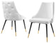 Side Dining Chair, Set of 2, Velvet, White, Cafe Bistro Restaurant Hospitality