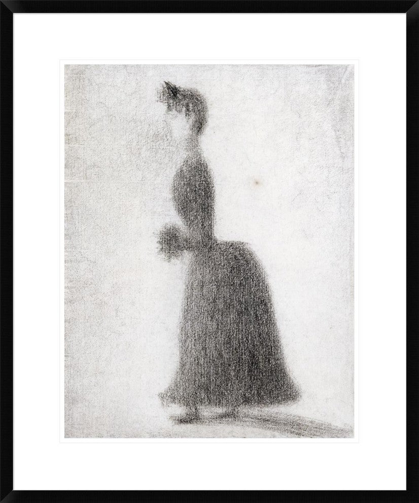 "La Promeneuse Au Manchon" Framed Digital Print by Georges Seurat, 25x30"