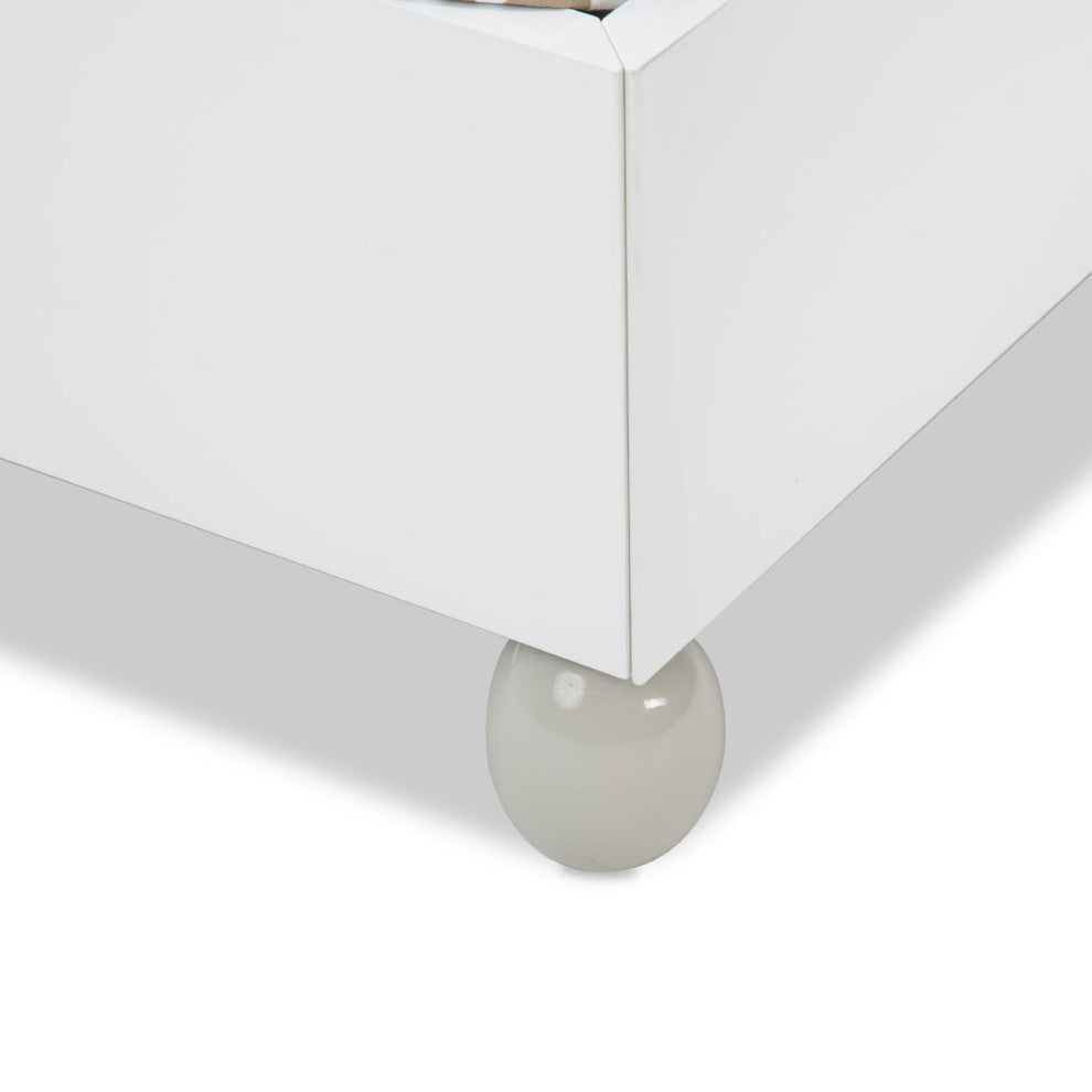 Sky Tower LED Platform Bed - Cloud White, Cal King