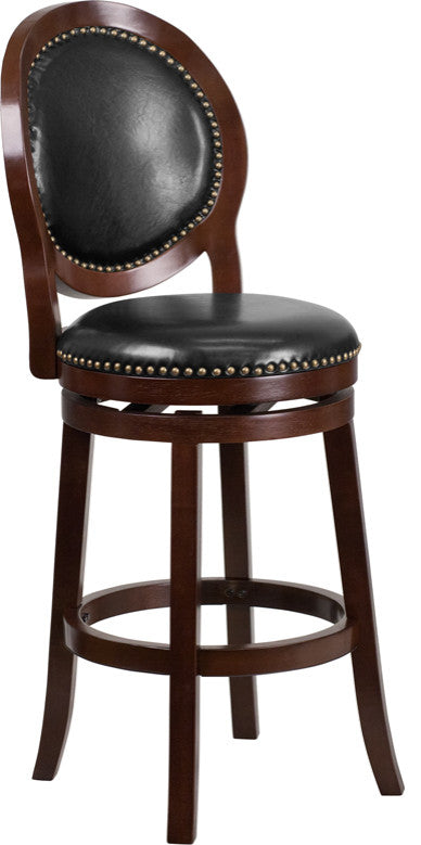 30" Cappuccino Wood Stool