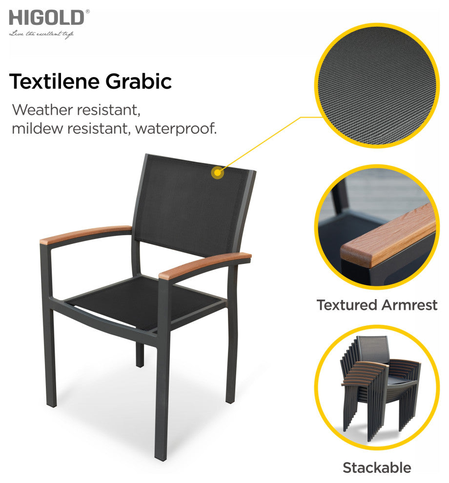 Carlo 8+1 pieces extendable Faux Wood Slats Outdoor Dining set for 8 person