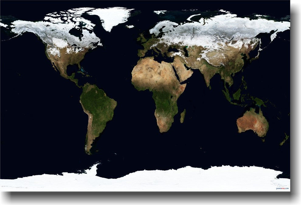 Satellite View of Earth Art Print Poster