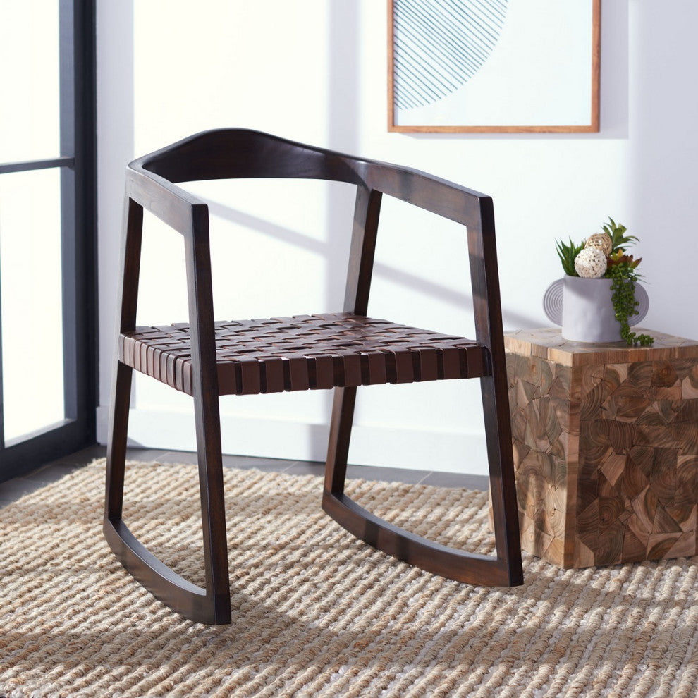 Safavieh Willa Rocking Dining Chair, Cognac/Walnut