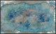 50x30 Sky Blue Spread, Framed Artwork, Black