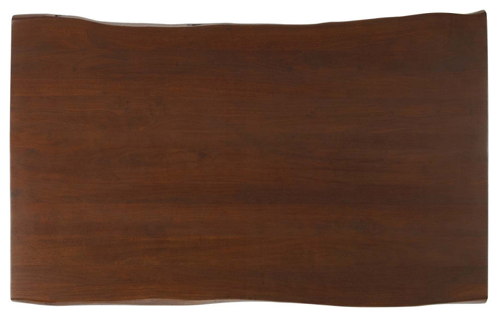 Astound 60" Live Edge Acacia Wood Dining Table, Black Walnut