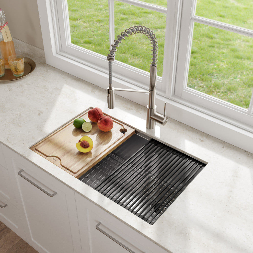 Undermount Stainless Steel Kitchen Sink With Garbage Disposal, 30" Kwu110-30