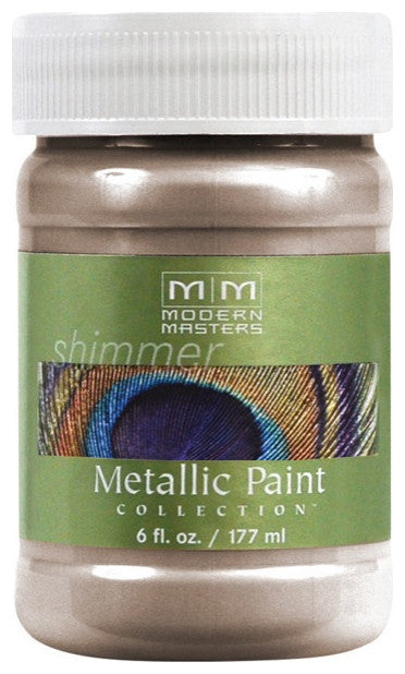 Modern Masters ME22106 Warm Silver Water-Based Metallic Paint, 6 Oz