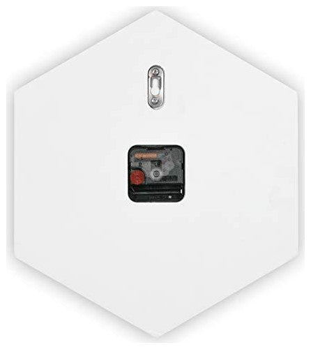 LeisureMod Manchester Modern Design Hexagon Shaped Silent Wall Clock White
