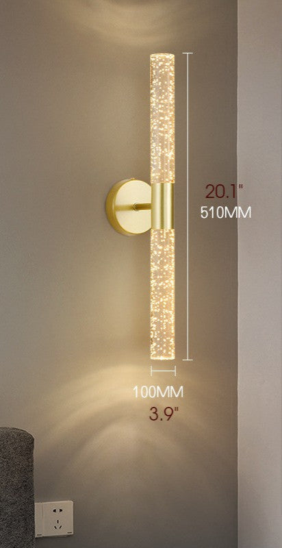 Modern Golden Wall Lamp in Minimalistic Style for Bedroom, Corridor, Gold, Warm Light