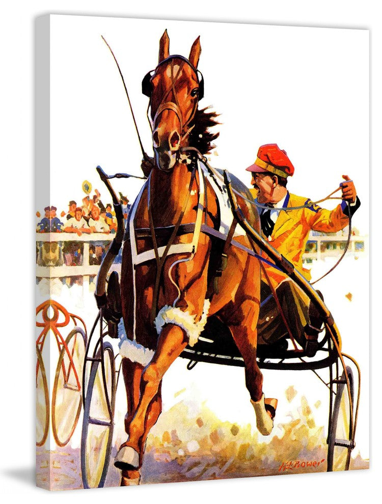 "Harness Race" Painting Print on Canvas by Maurice Bower