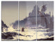 "Dark Fantasy Castle" Painting Metal Wall Art, 3 Panels, 36"x28"