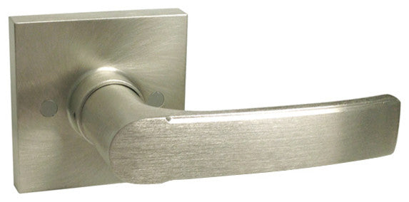 Square Contemporary Door Lever, Style 8048, Satin Nickel, Dummy
