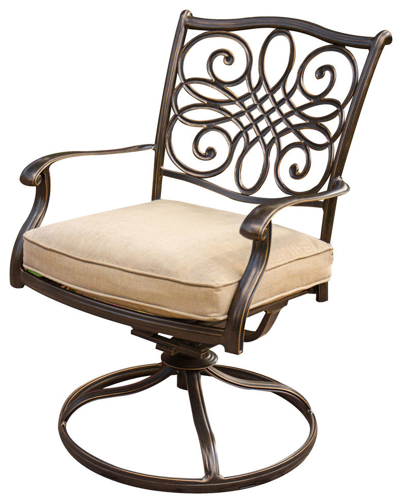 Traditions 9-Piece Square Dining Set With Swivel Chairs