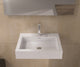 ADM Rectangular Wall Mounted Sink, White, 24", Glossy White