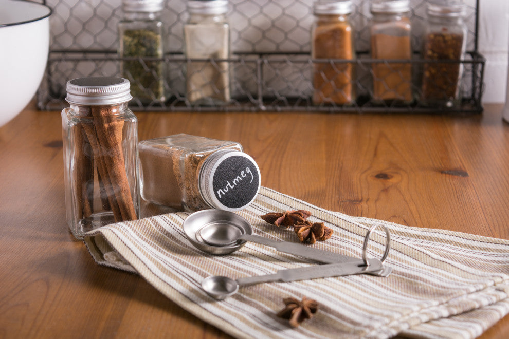 Spice Jar Set With Chalkboard Labels, Set Of 12