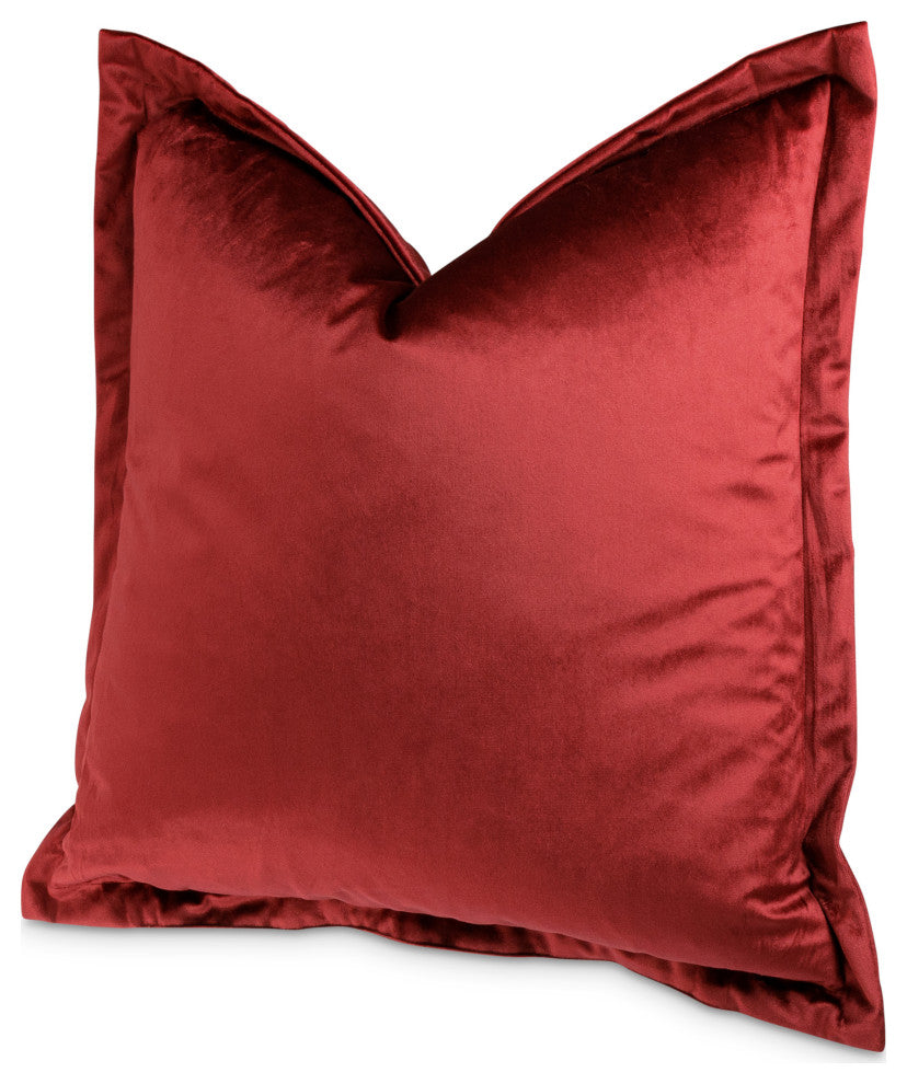 Conner 20" Velvet Throw Pillow, Set of 2, Sangria