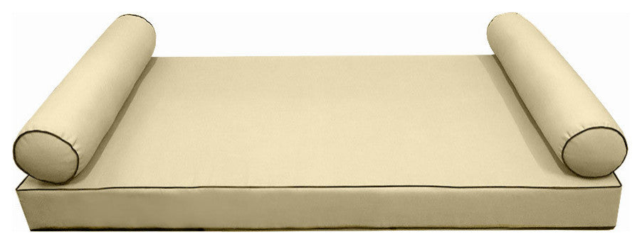 Style5 Full Contrast Pipe Outdoor Mattress Bolster Slip Cover COMPLETE SET AD103