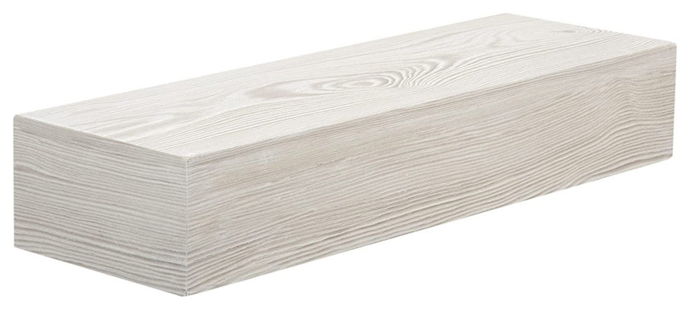 Small Chunky Floating Wall Shelf, 16"L, Weathered Grey