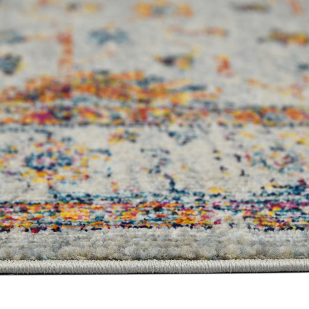 Montana Estrel Area Rug, Ivory, 7'10" x 10'10", Bordered