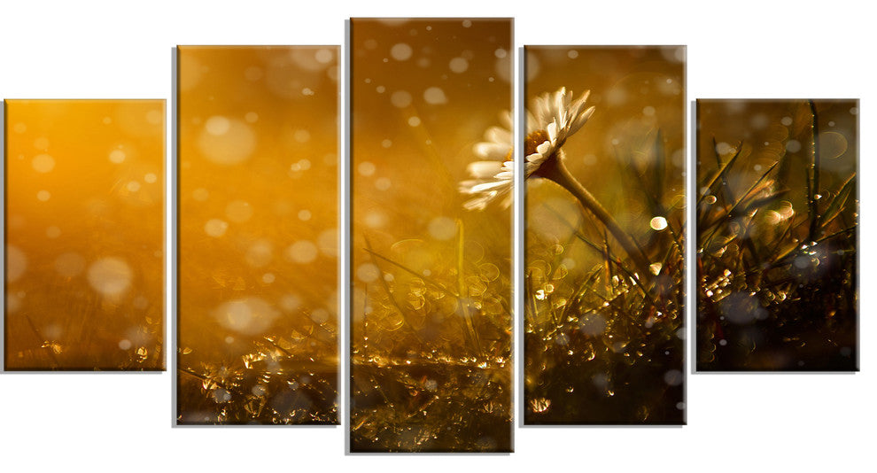 Forest After Rain during Sunset, Large Floral Canvas Print, 60"x32", 5 Panels