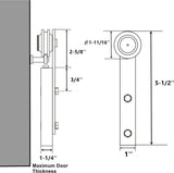 Mini Sliding Barn Door Hardware Kit, Straight Design, 66", Single