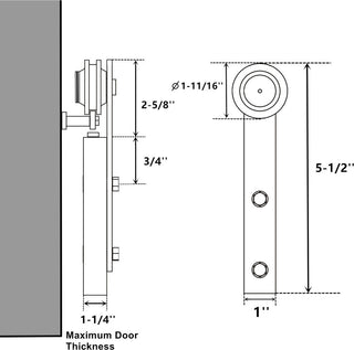 Mini Sliding Barn Door Hardware Kit, Straight Design, 66", Single
