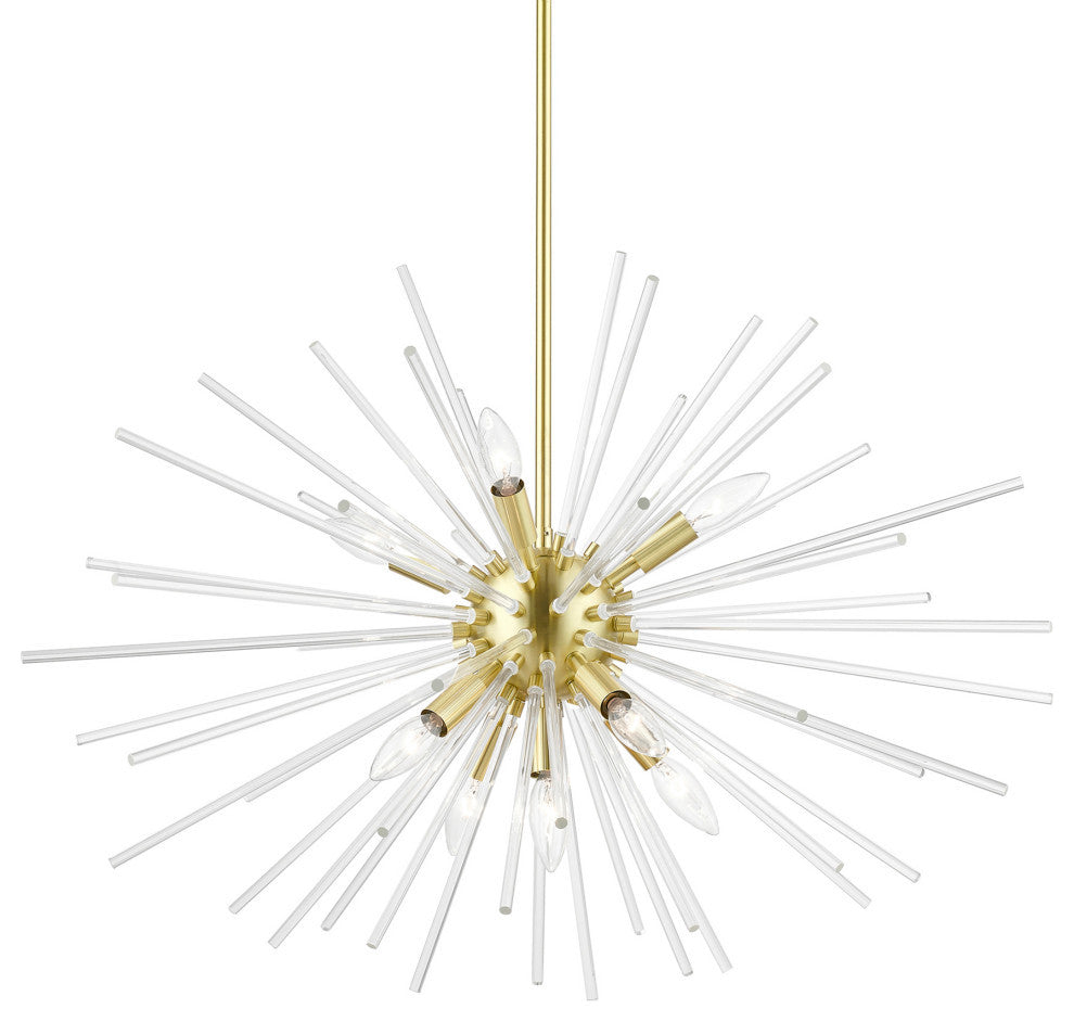 Utopia 9 Light Satin Brass Large Pendant Chandelier
