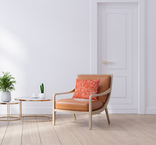 20" x 20" Zentangle Decorative Indoor Pillow, Bright Orange