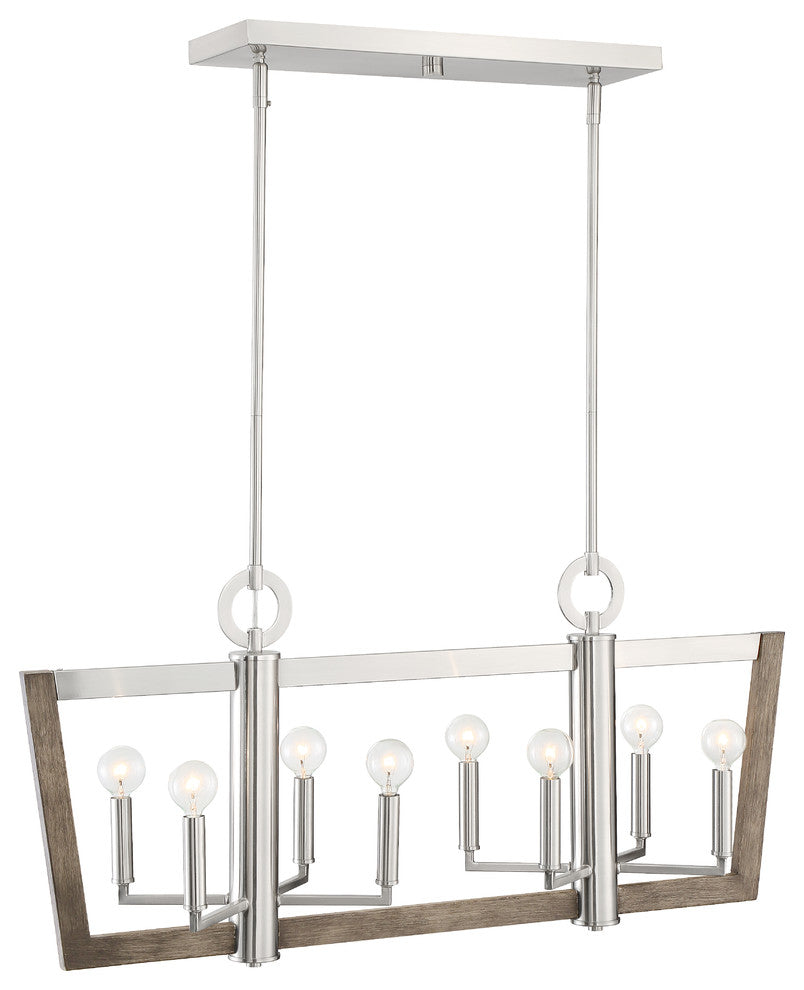 Westend 8 Light Island Chandelier, Satin Platinum