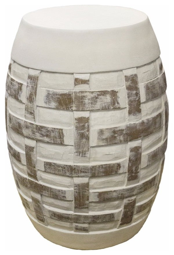 Resin Garden Stool, White