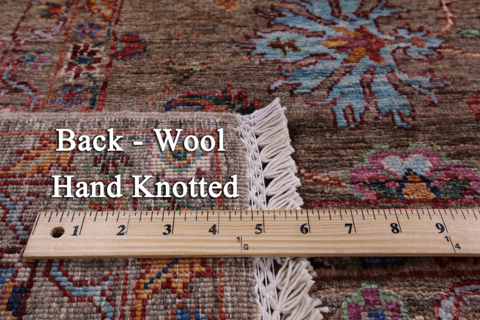 6' 8" X 9' 9" Hand-Knotted Persian Tabriz Wool Rug Q10059