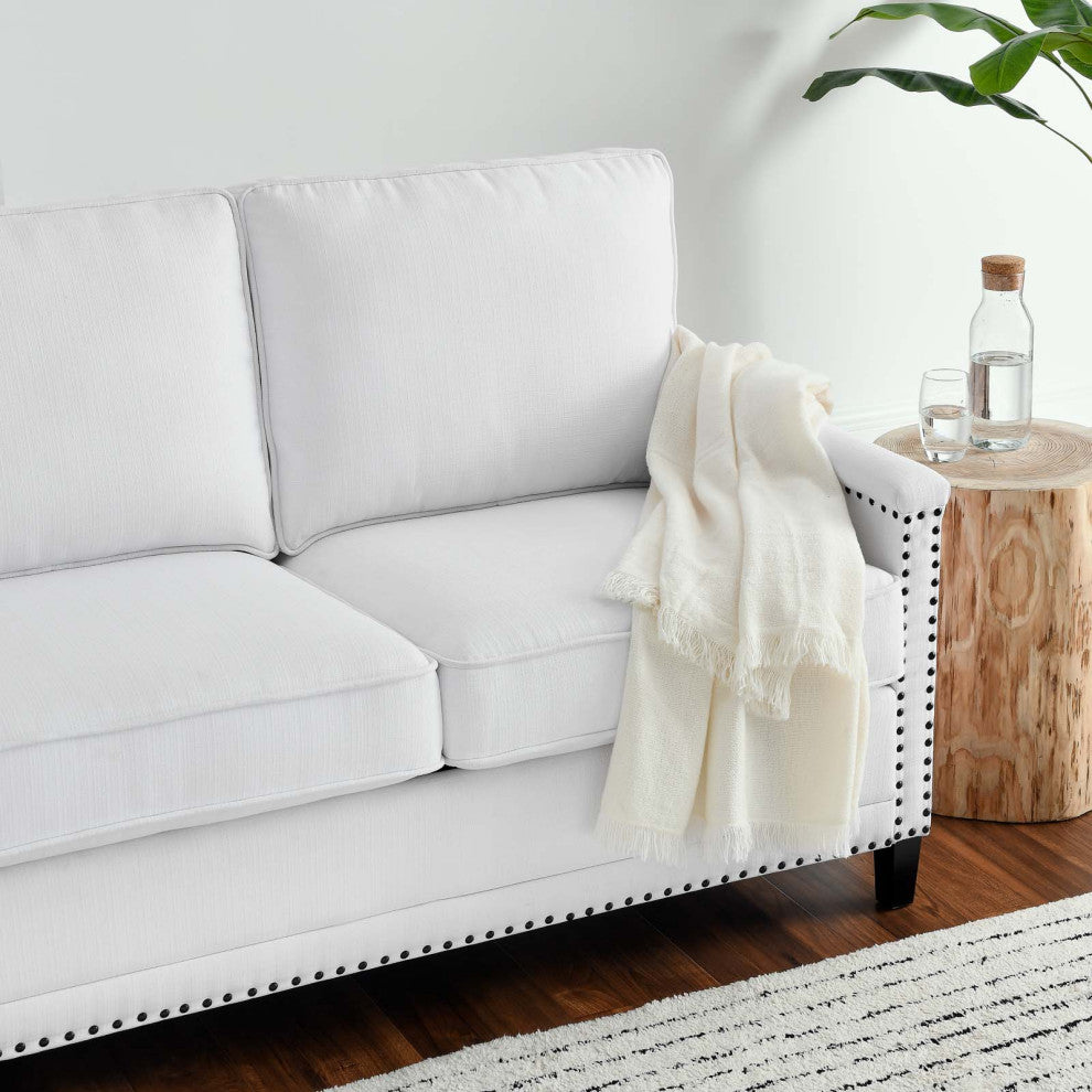 Sofa, Fabric, White, Modern, Living Lounge Room Hotel Lobby Hospitality