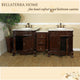 Ashby White Double Vanity, Walnut With Marble Vanity Top, Cream