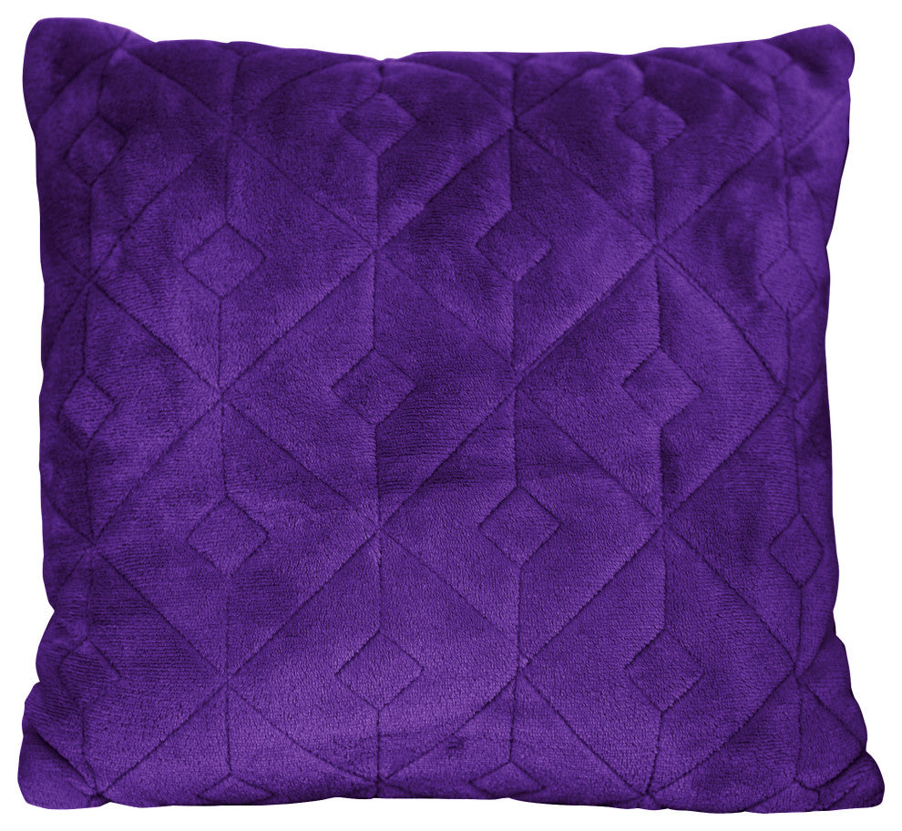 Diamond Square Quilted Coverlet 4-Piece Bedspread Set, Purple, King