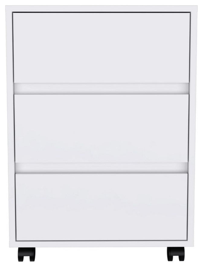 Three Drawers Filing Cabinet Bang, Office, White