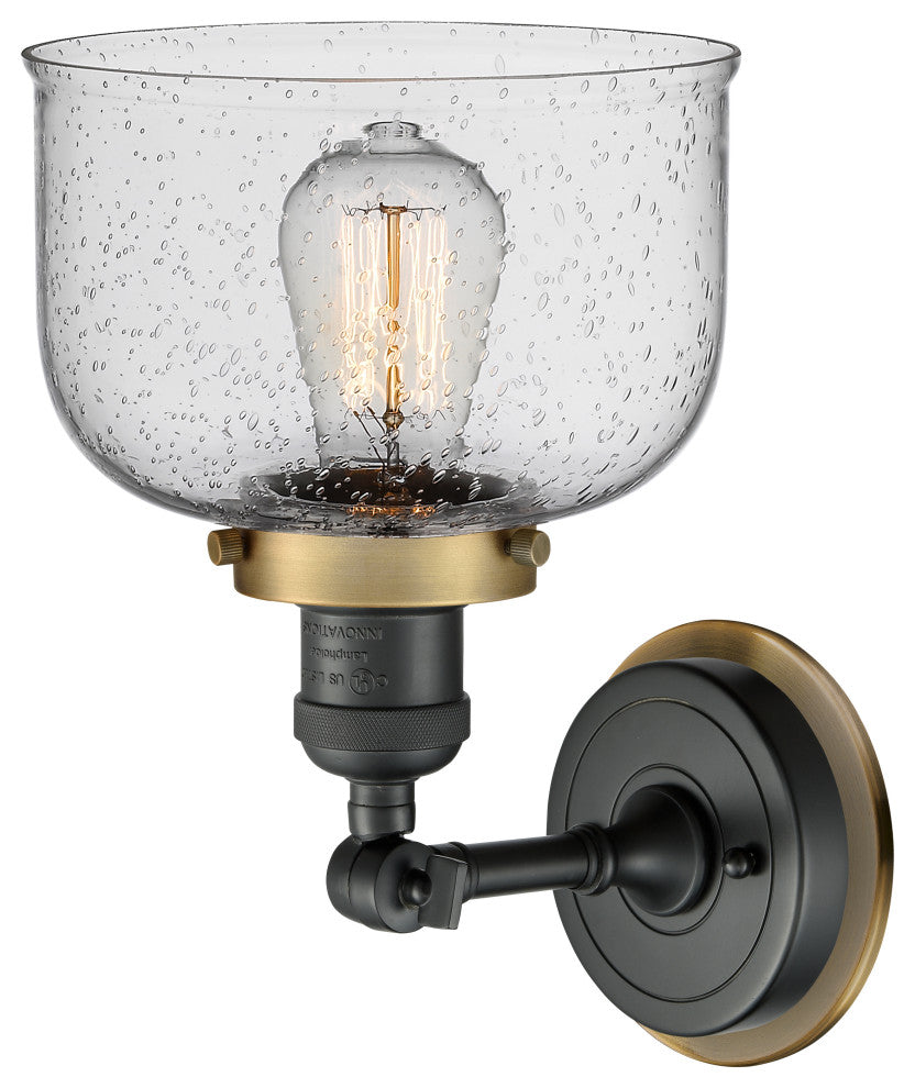 INNOVATIONS LIGHTING 203BK-BPBB-HRBB-G74 Large Bell 1 Light Mixed Metals Sconce