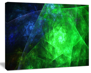 Green Rotating Polyhedron, Abstract Canvas Art Print, 20x12